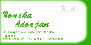 monika adorjan business card